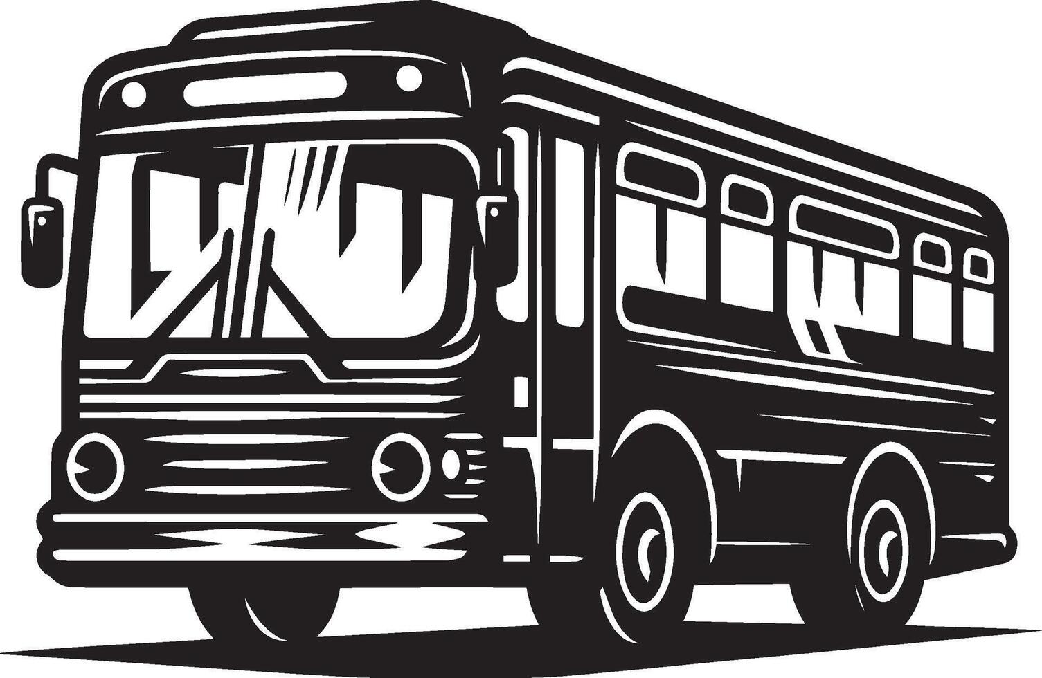 City bus silhouette flat illustration isolated on a white background vector