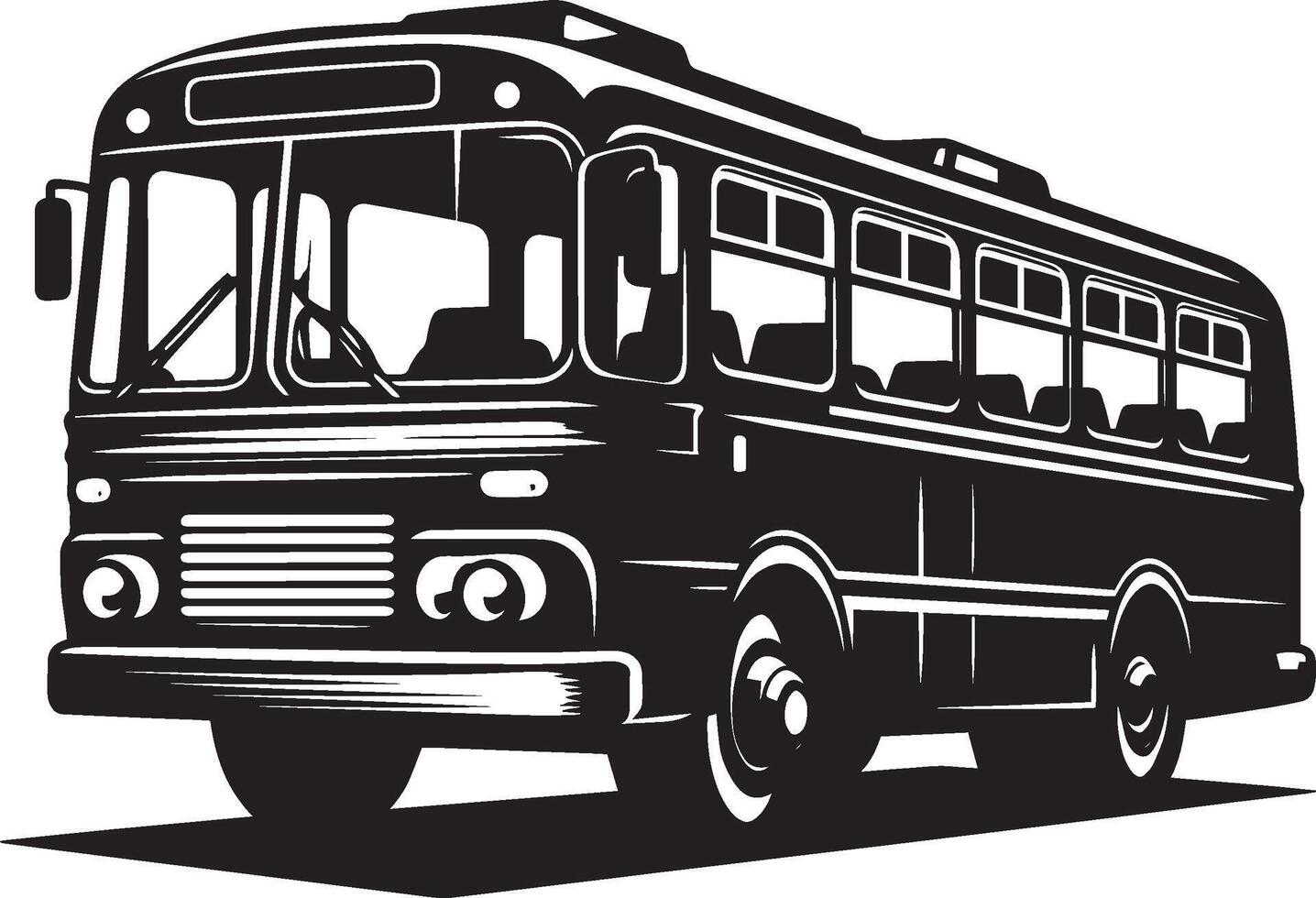 City bus silhouette flat illustration isolated on a white background vector