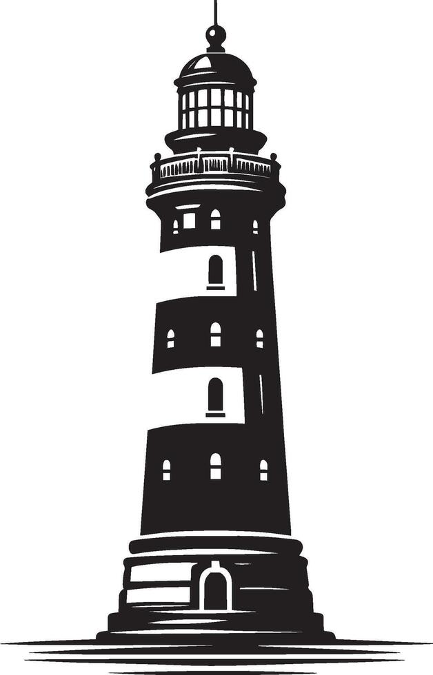 Lighthouse silhouette flat illustration isolated on a white background vector