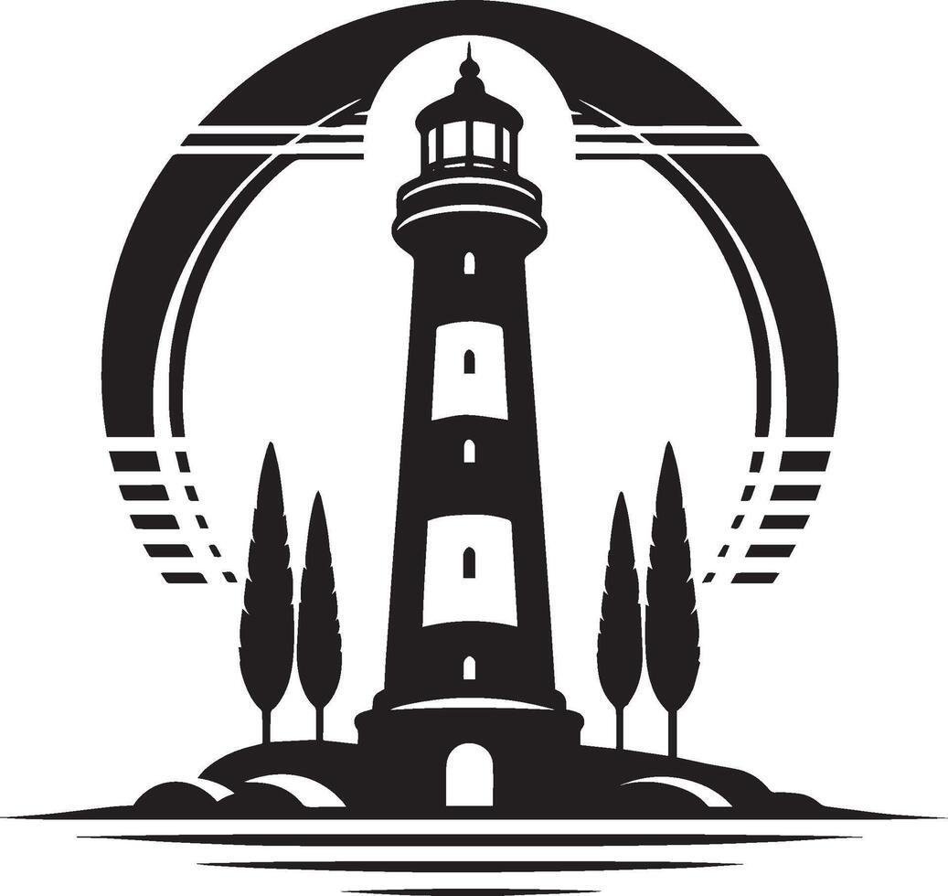 Lighthouse silhouette flat illustration isolated on a white background vector
