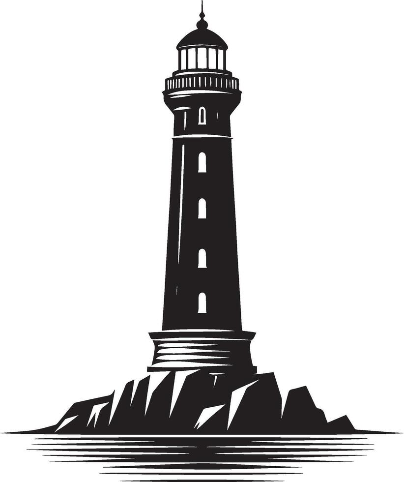 Lighthouse silhouette flat illustration isolated on a white background vector
