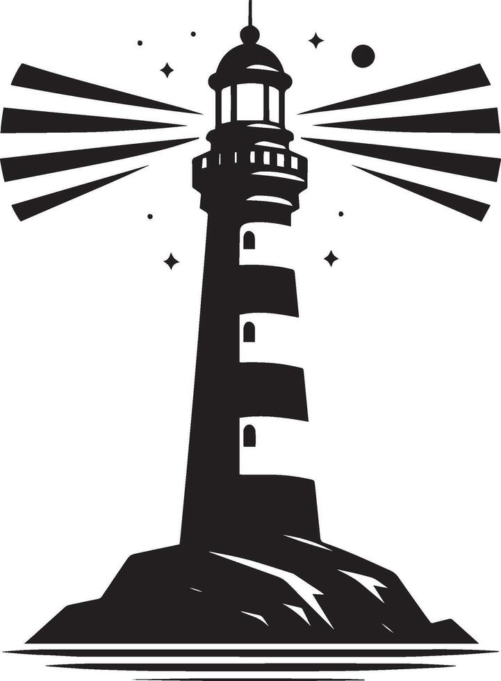 Lighthouse silhouette flat illustration isolated on a white background vector