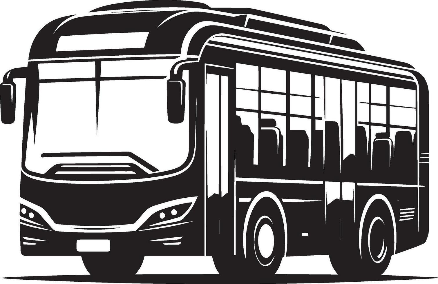 City bus silhouette flat illustration isolated on a white background vector