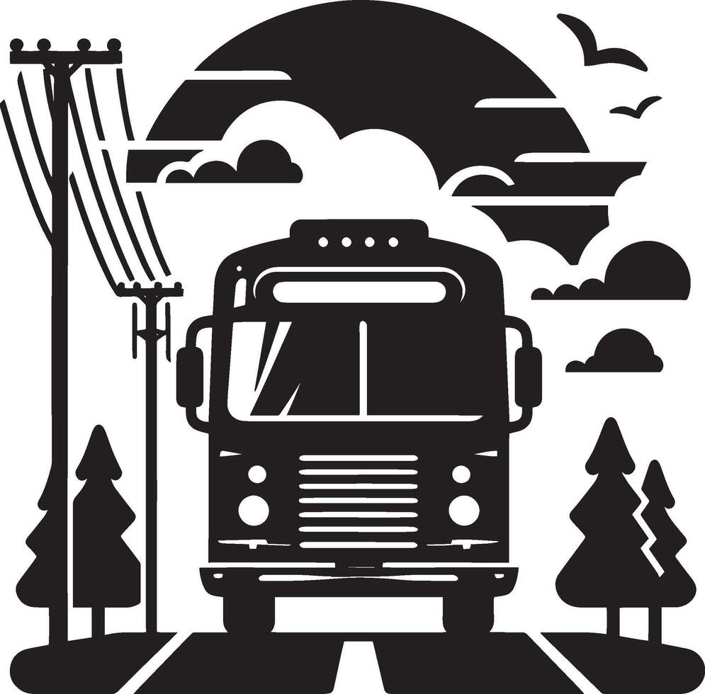 City bus silhouette flat illustration isolated on a white background vector