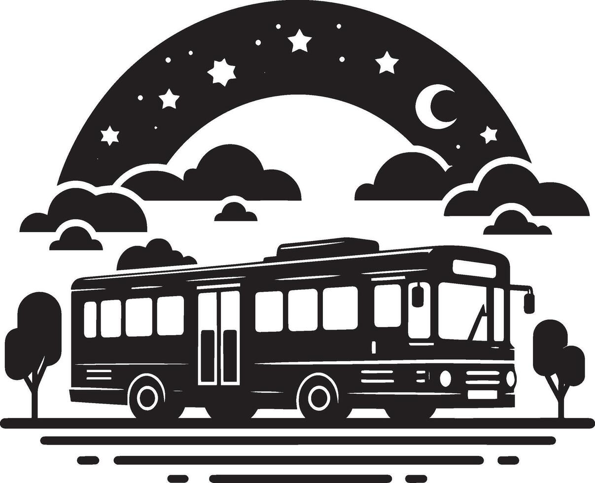 City bus silhouette flat illustration isolated on a white background vector