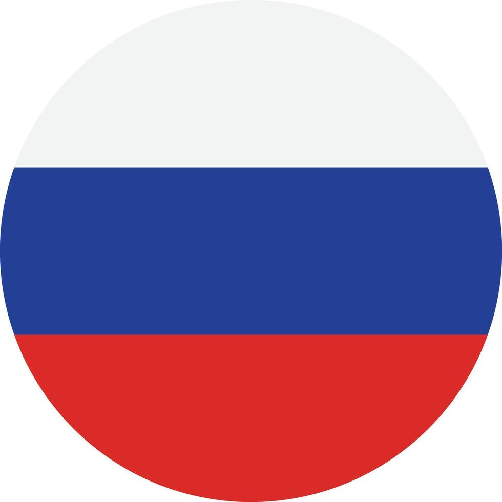 Round Russia flag . Russia flag button . Russia flag in circle shape . illustration vector