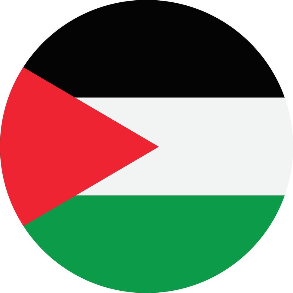 Round Palestinian flag . Circle of Palestine . Palestine flag . illustration vector