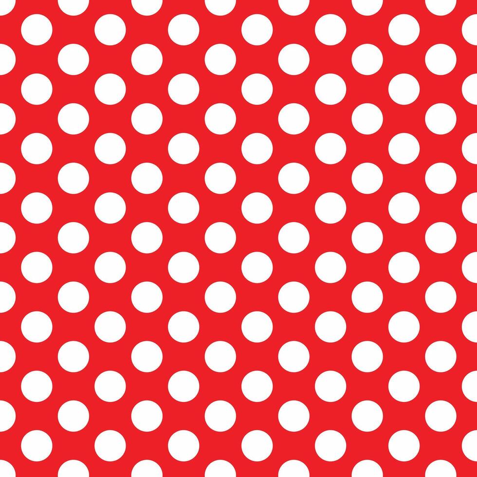 Red and white polka dot pattern . Polka dots white and red background . illustration vector