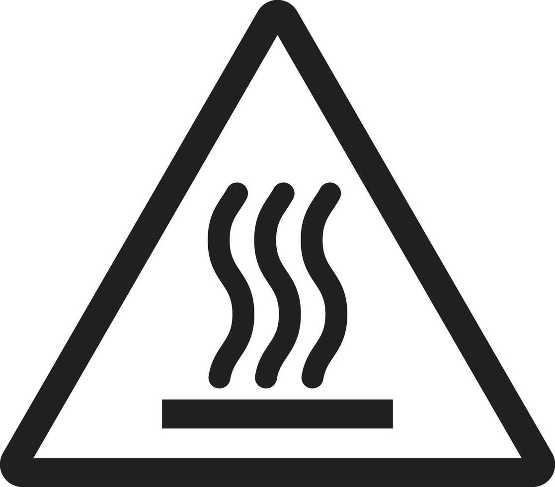 Hot surface warning sign isolated on white background . Hot surface icon vector