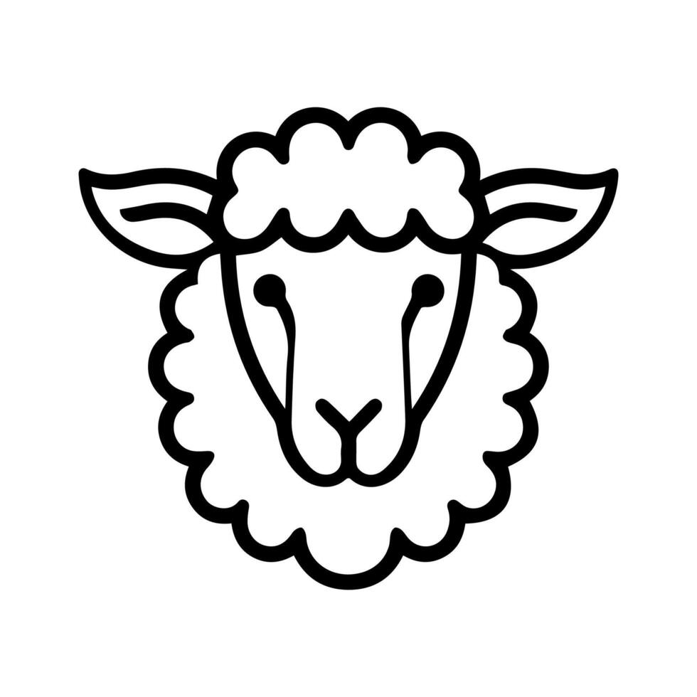 Sheep icon or modern line symbol. line art and icon design with bold outline. Black and white Pixel Perfect minimalistic symbol isolated white background. Silhouette simple thin sign vector