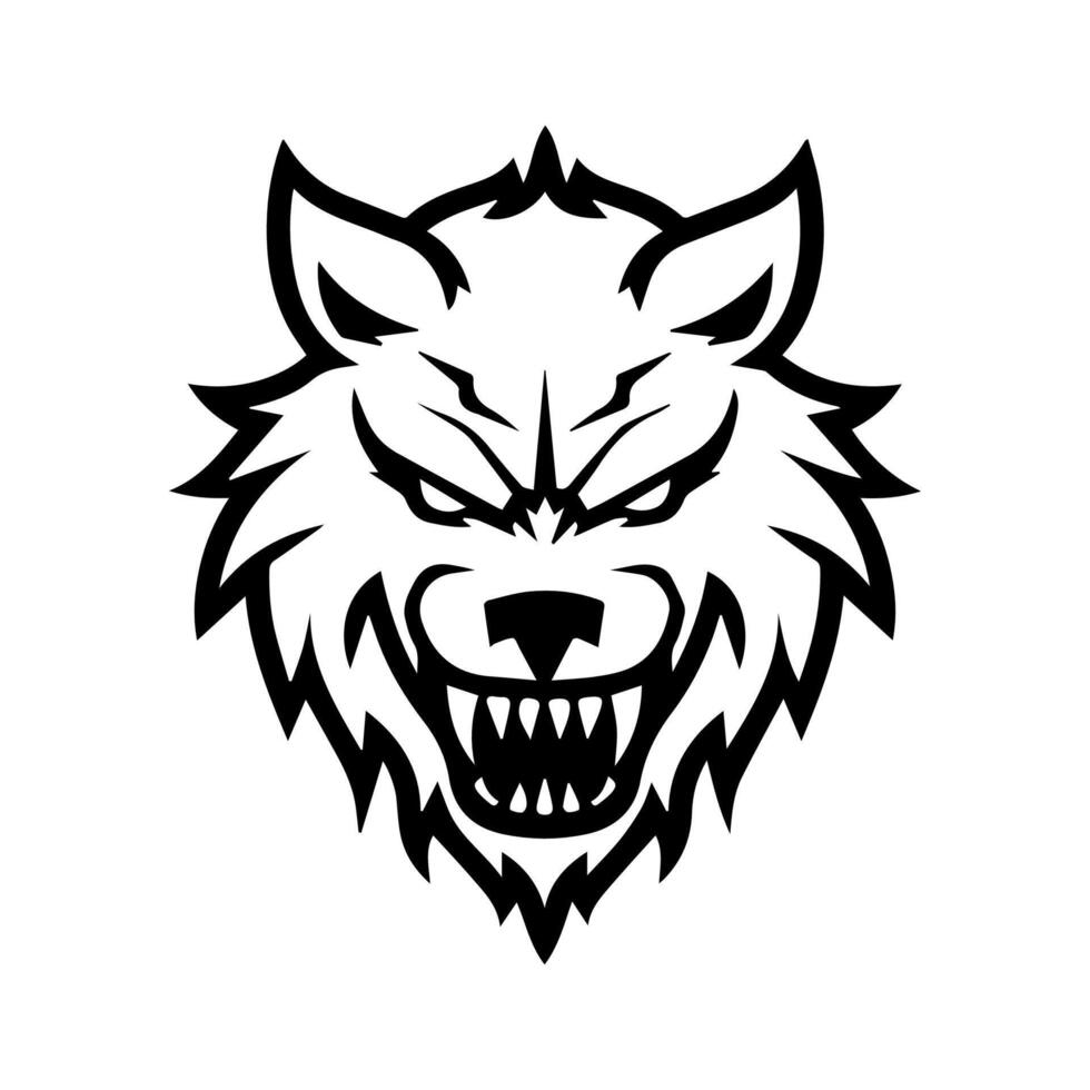 werewolf icon or modern line symbol. line art and icon design with bold outline. Black and white Pixel Perfect minimalistic symbol isolated white background. Silhouette simple thin sign vector