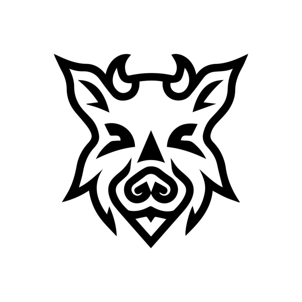 Boar icon or modern line symbol. line art and icon design with bold outline. Black and white Pixel Perfect minimalistic symbol isolated white background. Silhouette simple thin sign vector