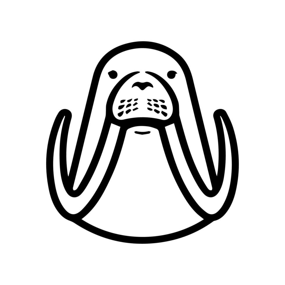 Walrus icon or modern line symbol. line art and icon design with bold outline. Black and white Pixel Perfect minimalistic symbol isolated white background. Silhouette simple thin sign vector