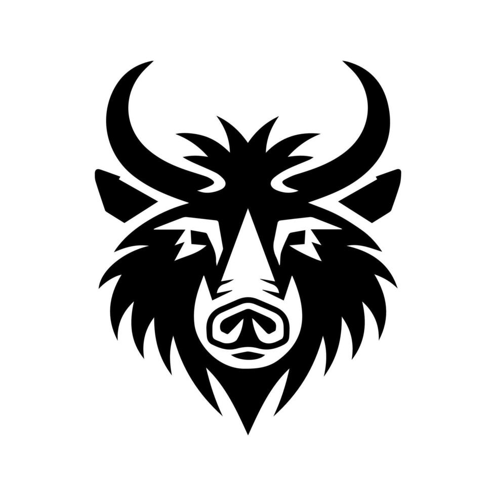 Boar icon or modern line symbol. line art and icon design with bold outline. Black and white Pixel Perfect minimalistic symbol isolated white background. Silhouette simple thin sign vector