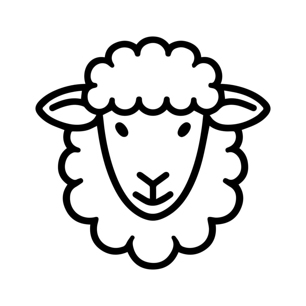 Sheep icon or modern line symbol. line art and icon design with bold outline. Black and white Pixel Perfect minimalistic symbol isolated white background. Silhouette simple thin sign vector