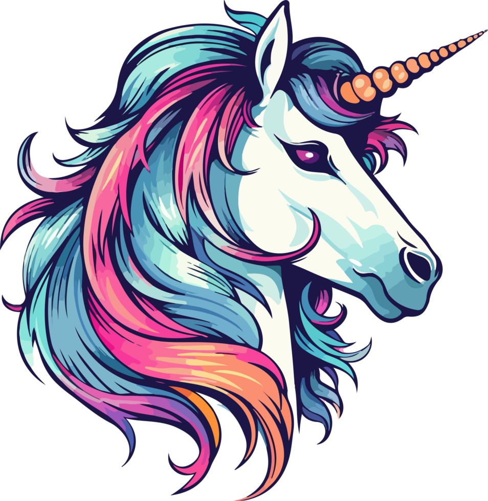 unicorn illustration isolated on transparent background. png