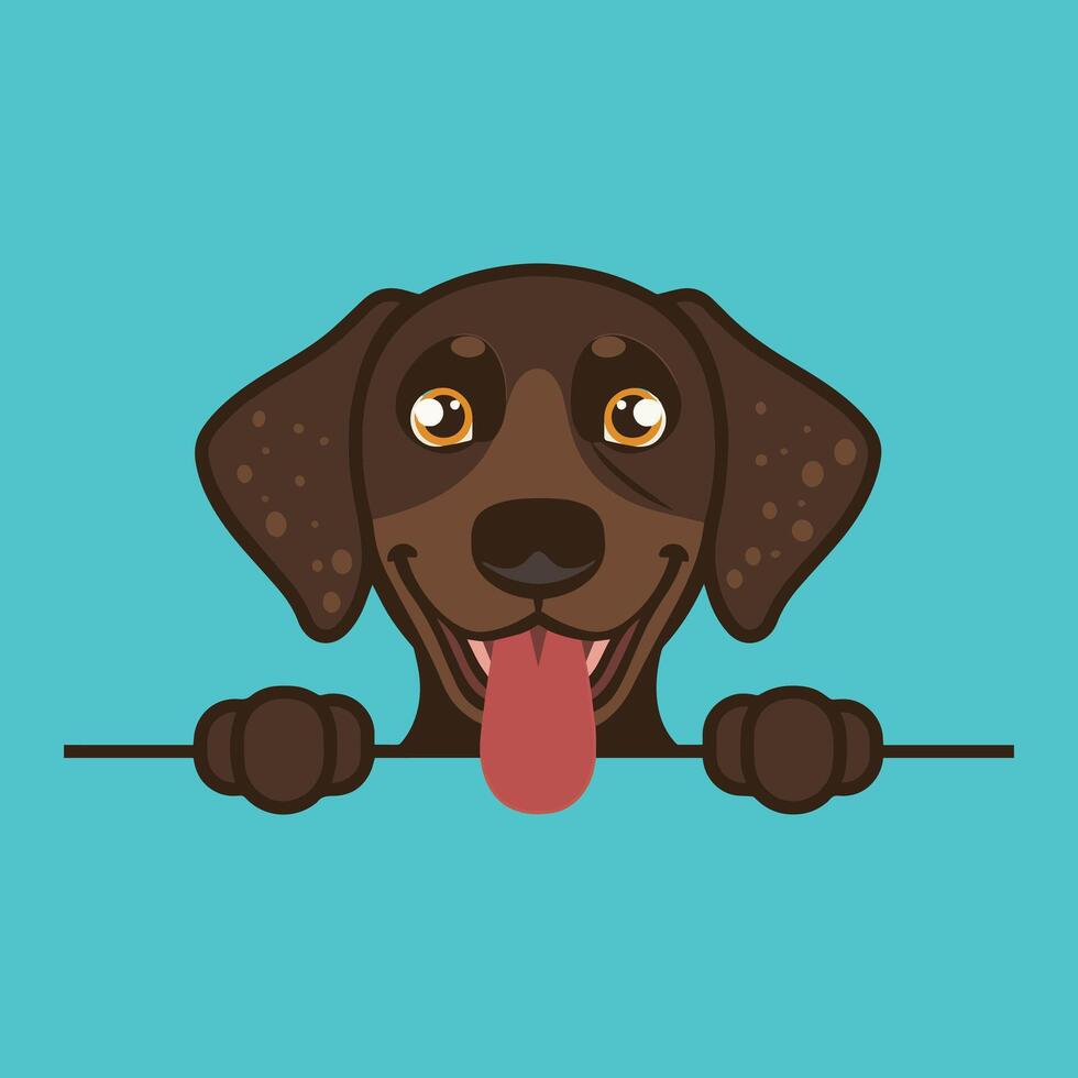 German Shorthaired Pointer Dog Peeking Face Clipart - Dog Face Logo - Dog isolated illustration vector