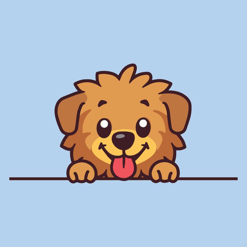 Little lion Dog Peeking Face Clipart - Dog Face Logo - Dog isolated illustration vector