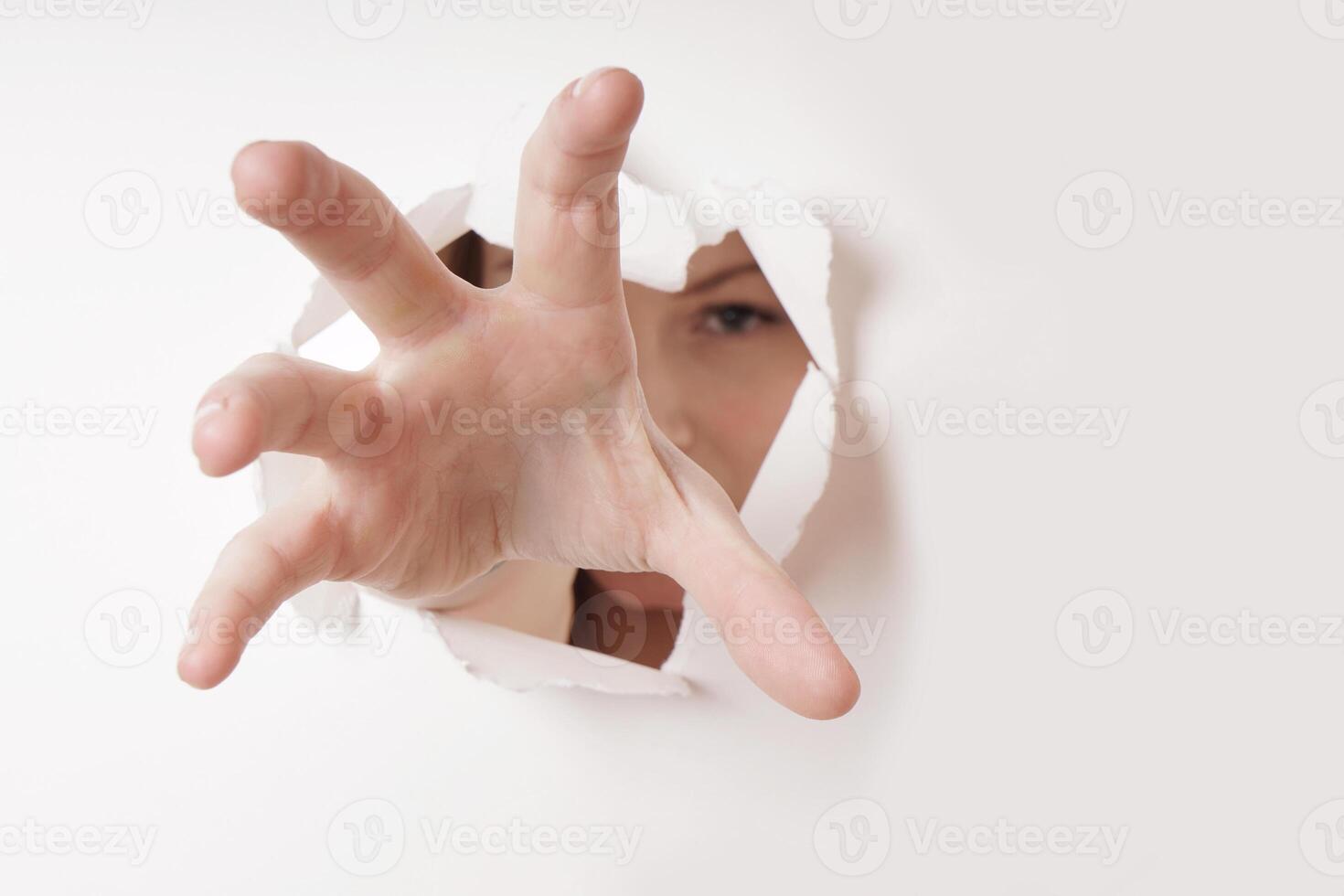 hand grabbing through hole photo