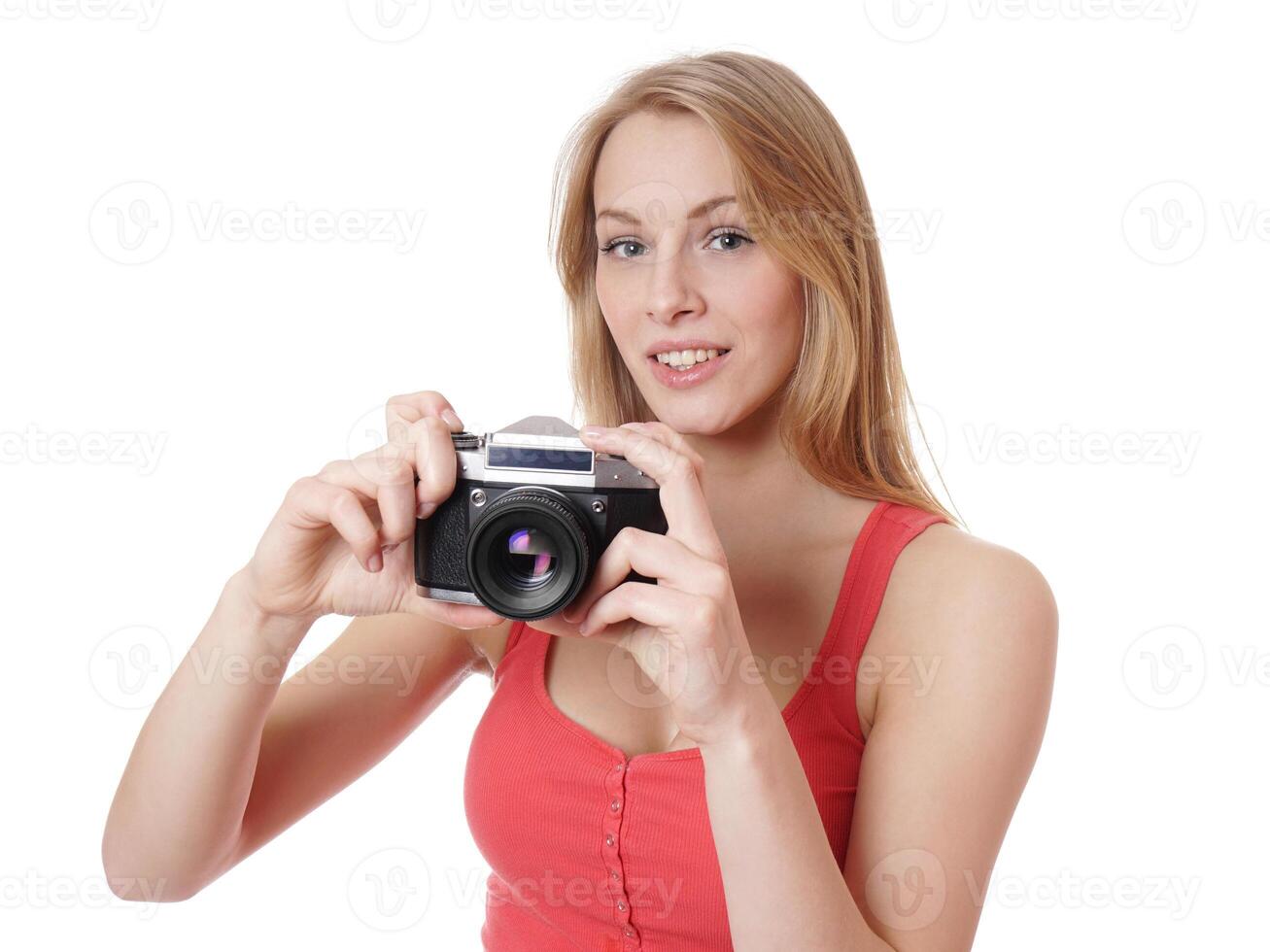 young woman with camera photo