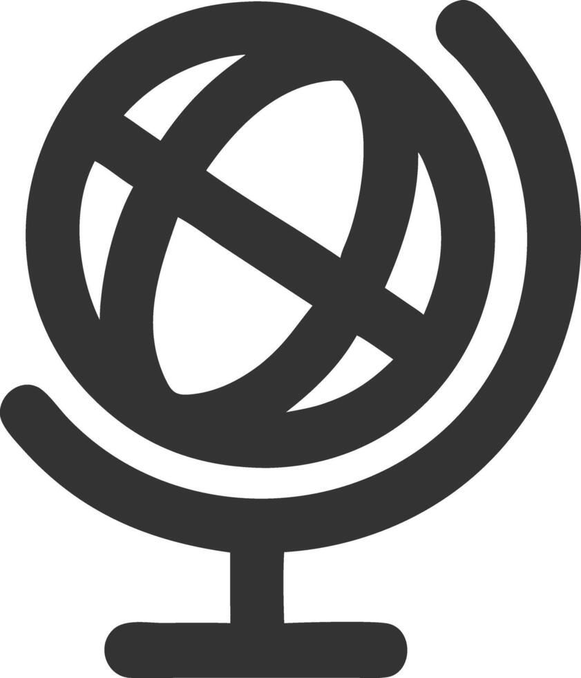 globe stand black fill icon vector