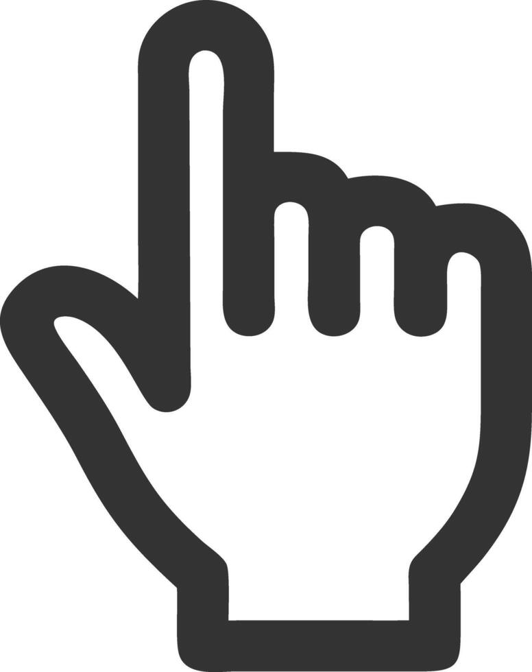 hand point up black fill icon vector