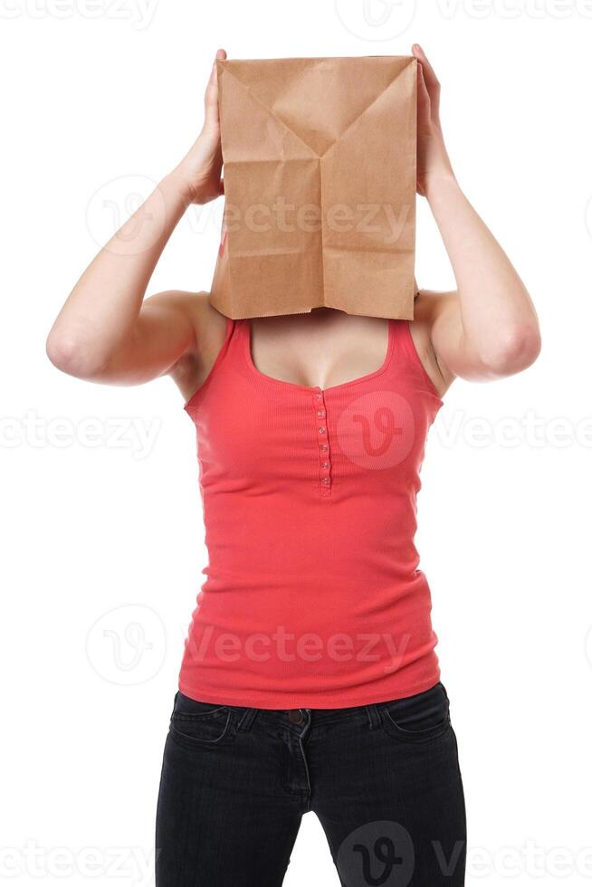paper bag woman photo