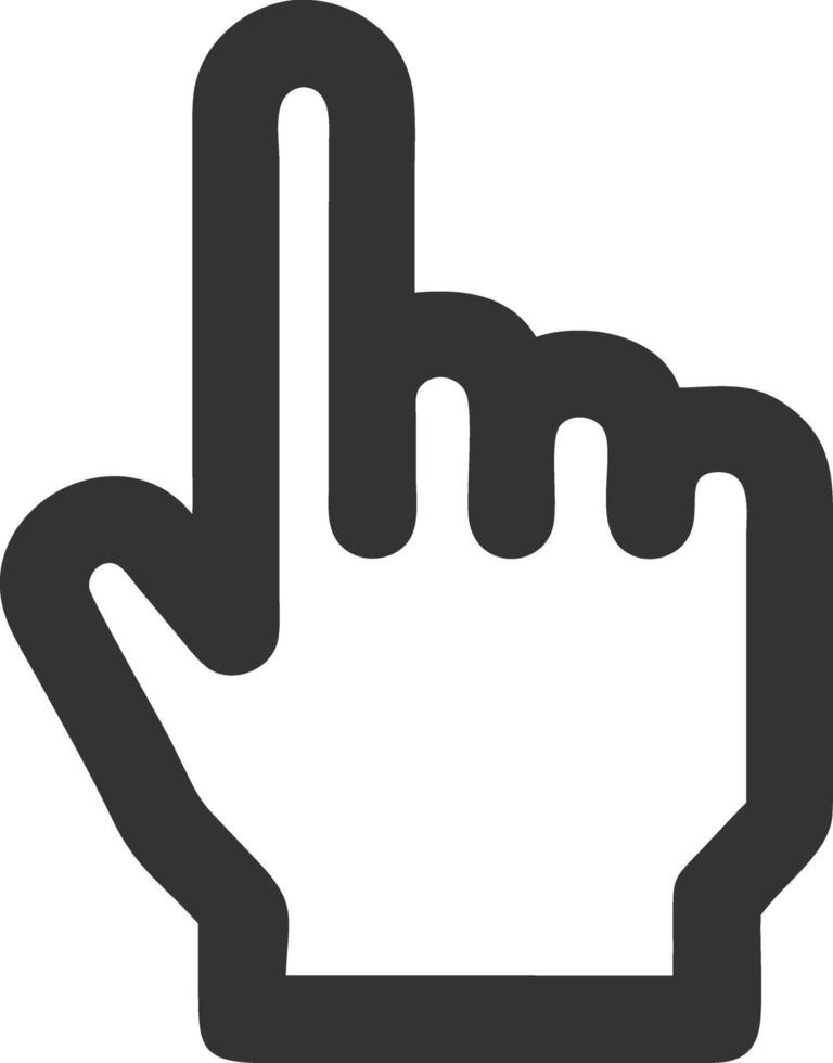 hand point up black fill icon vector