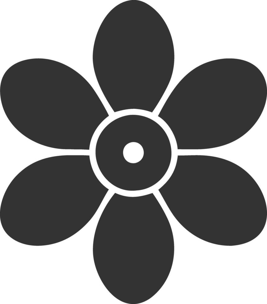 flower black fill icon vector