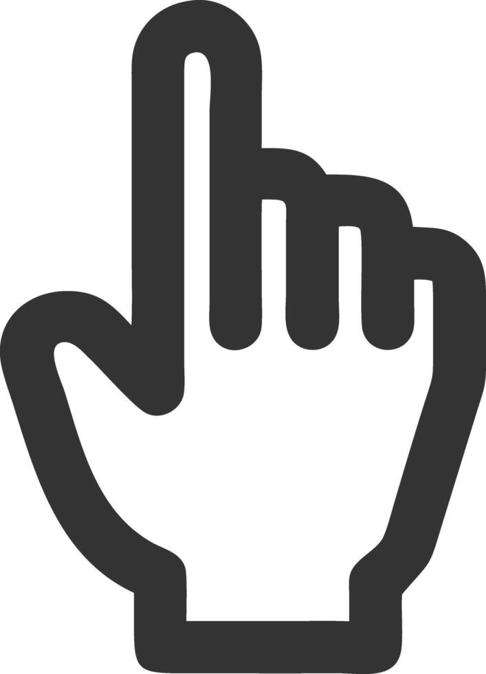 hand point up black fill icon vector