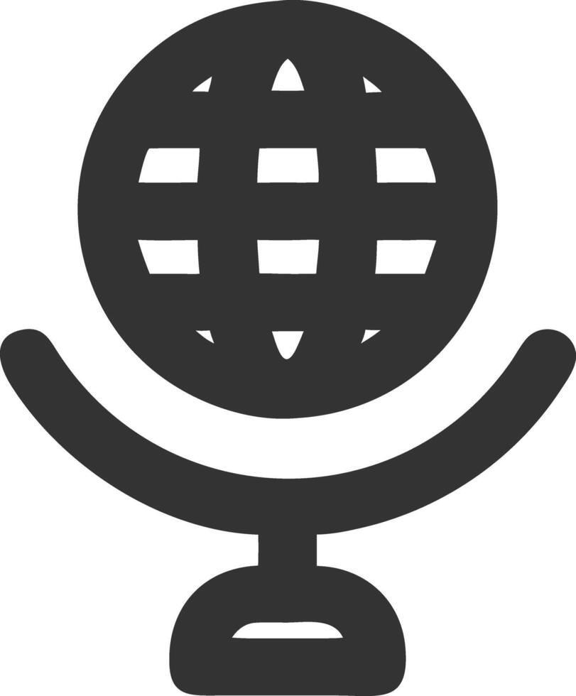 globe stand black fill icon vector