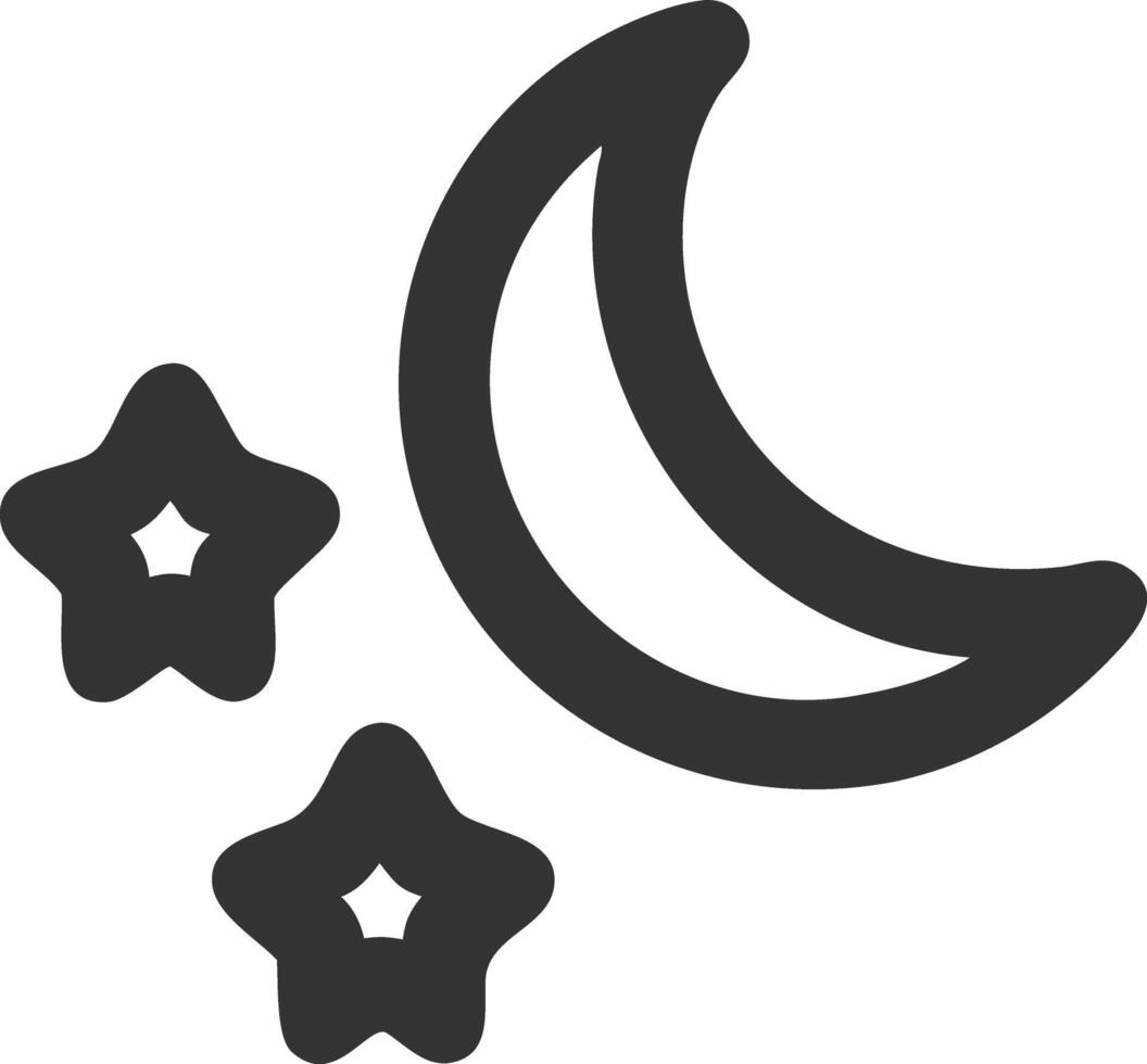 moon stars black fill icon vector