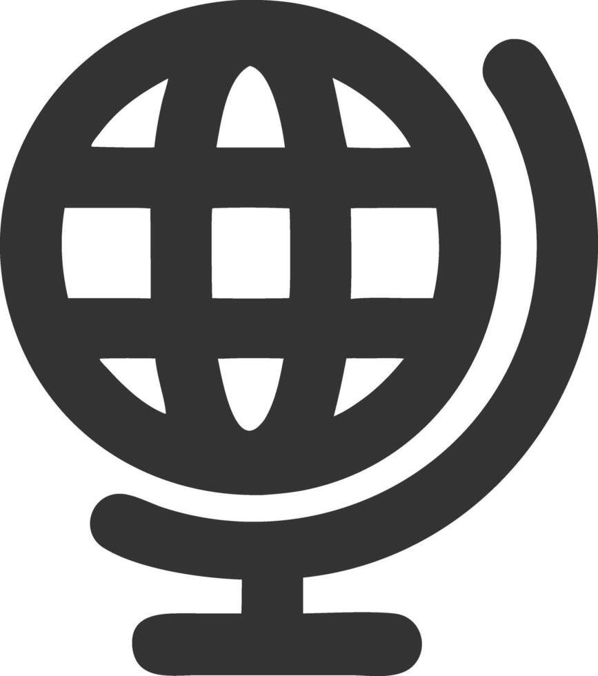 globe stand black fill icon vector