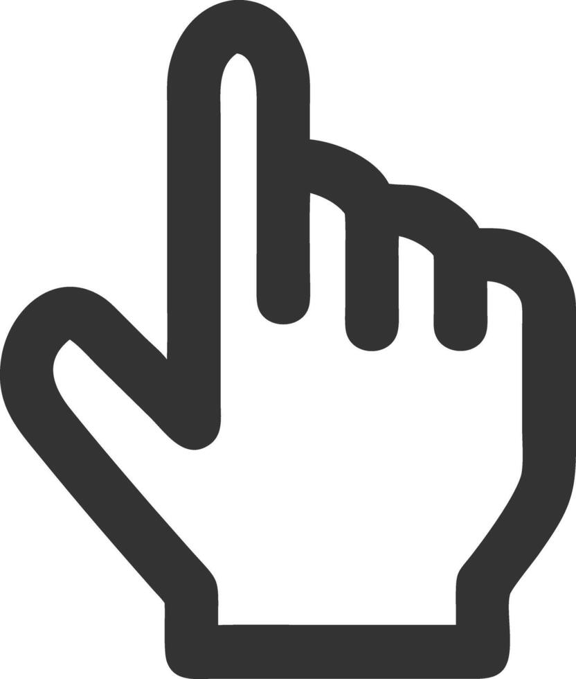 hand point up black fill icon vector