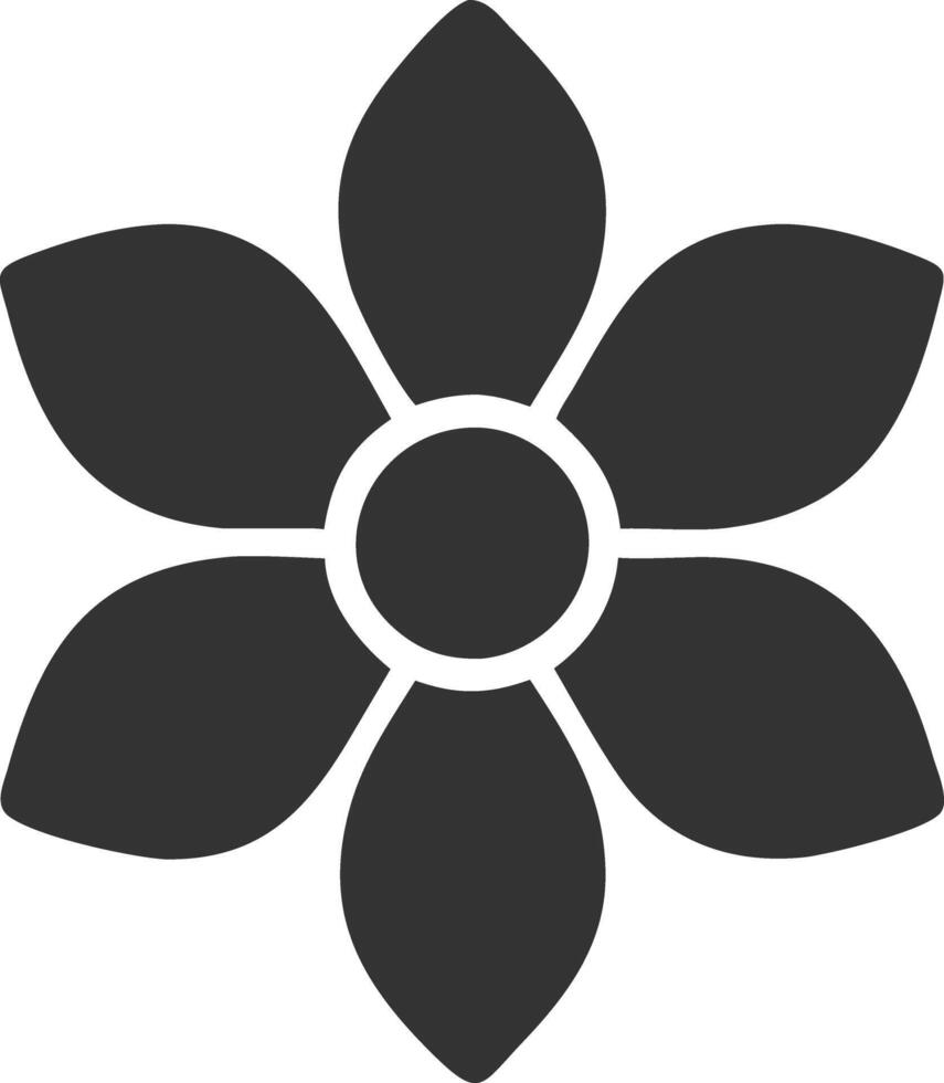 flower black fill icon vector