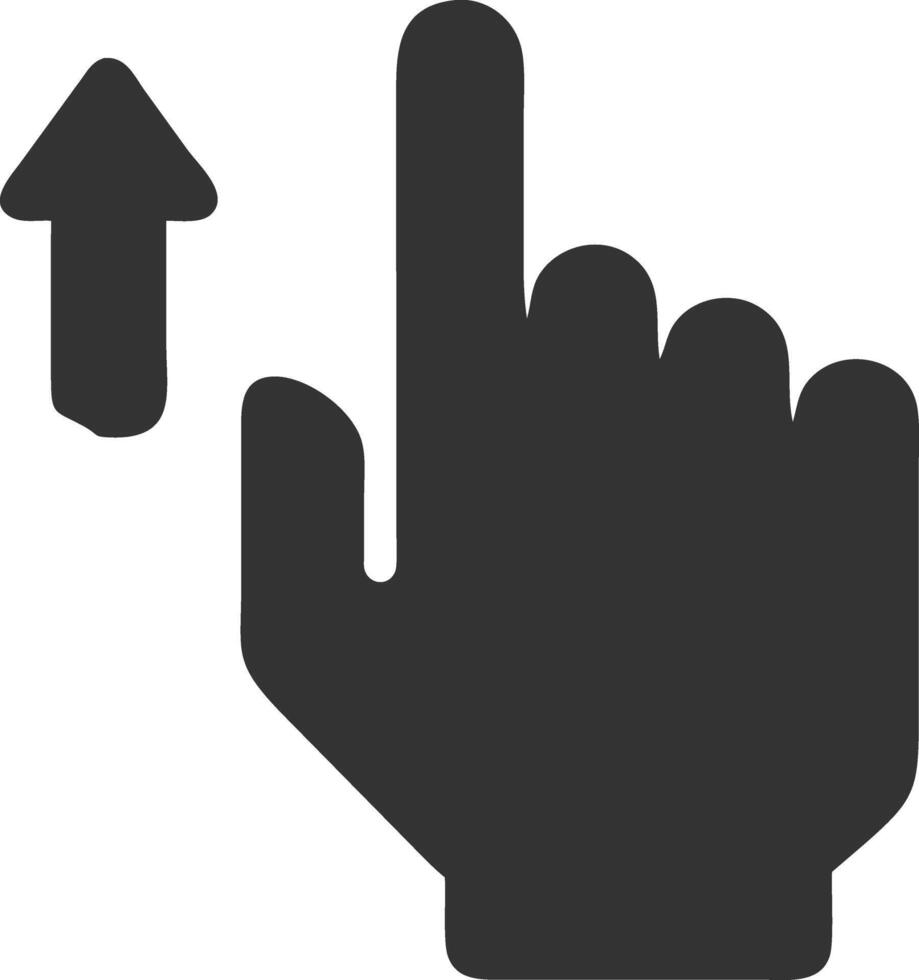 hand point up black fill icon vector