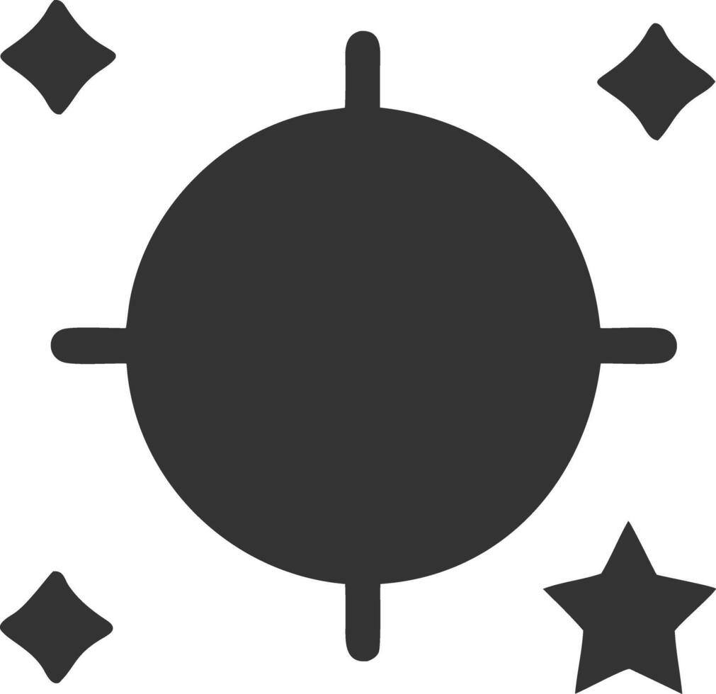 moon stars black fill icon vector