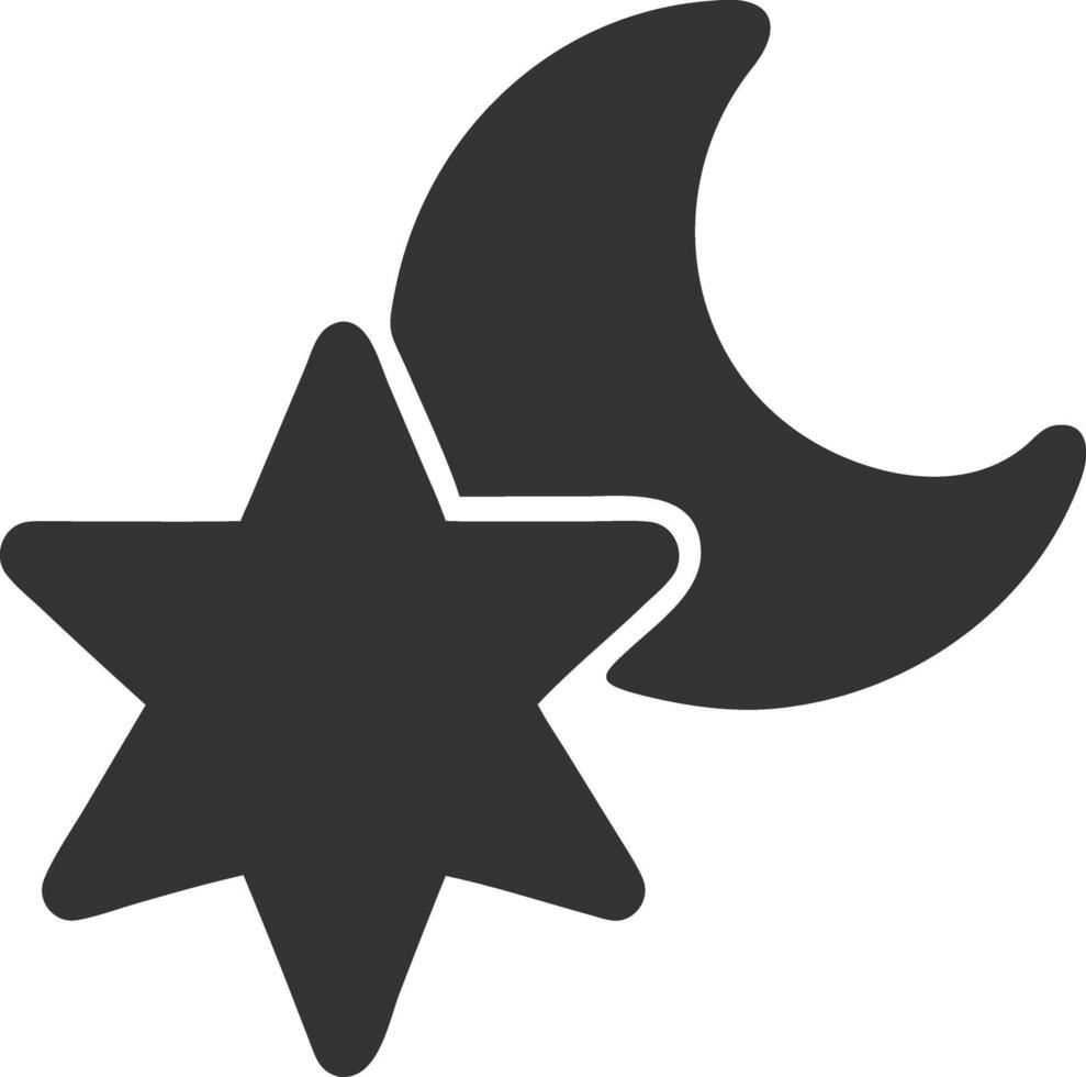 moon stars black fill icon vector