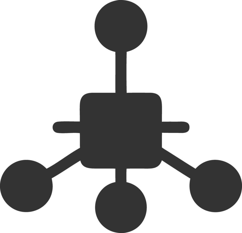 network wired black fill icon vector