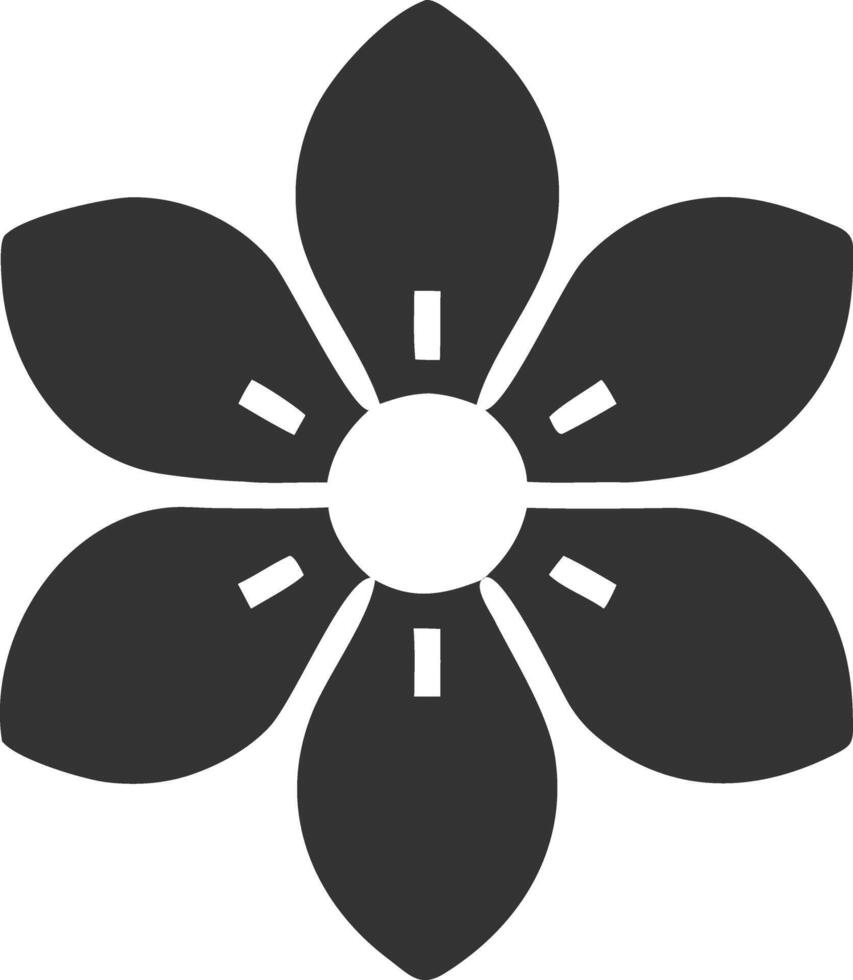 flower black fill icon vector