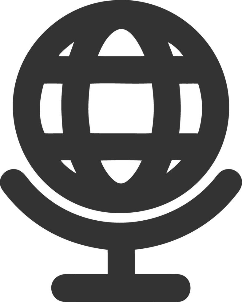 globe stand black fill icon vector