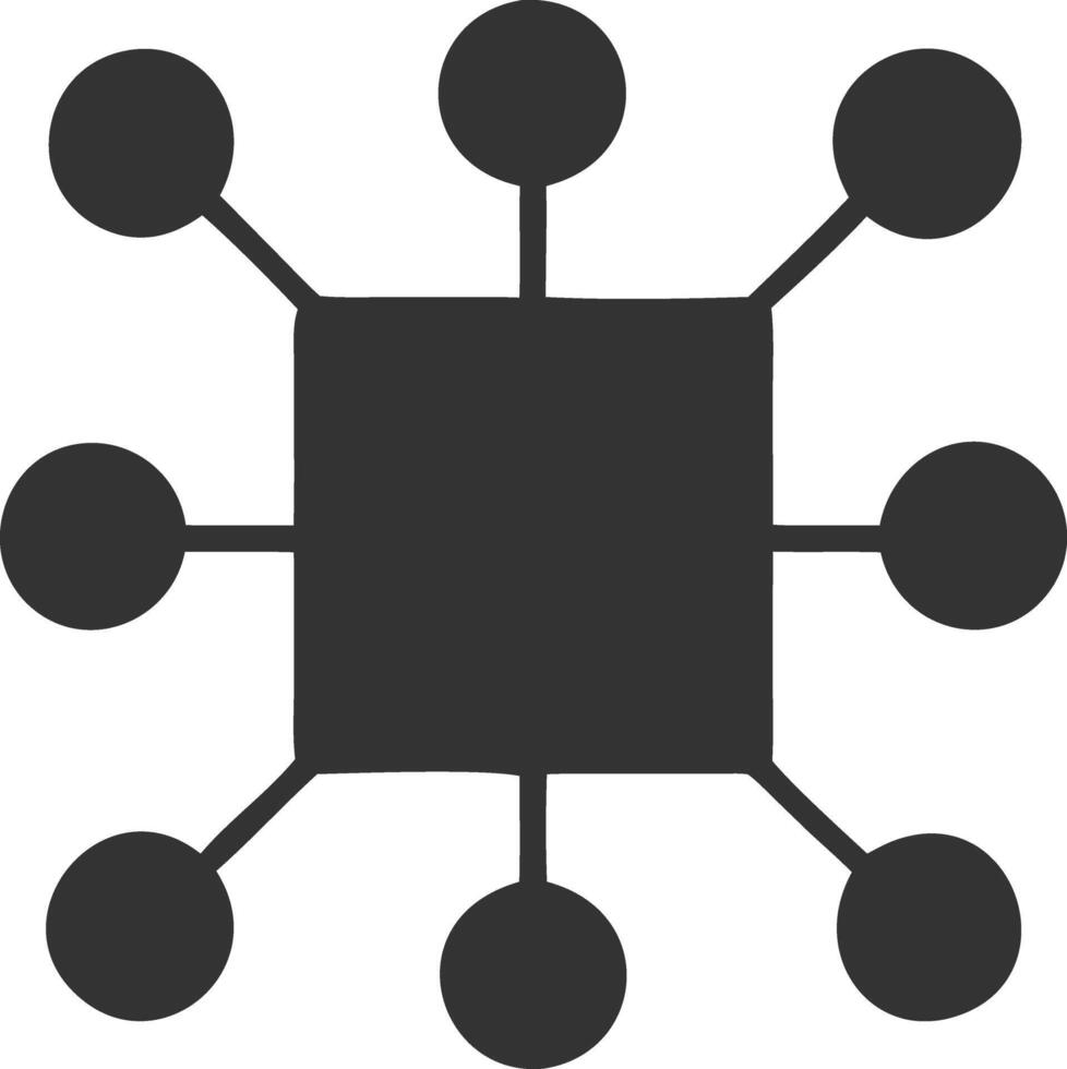 network wired black fill icon vector