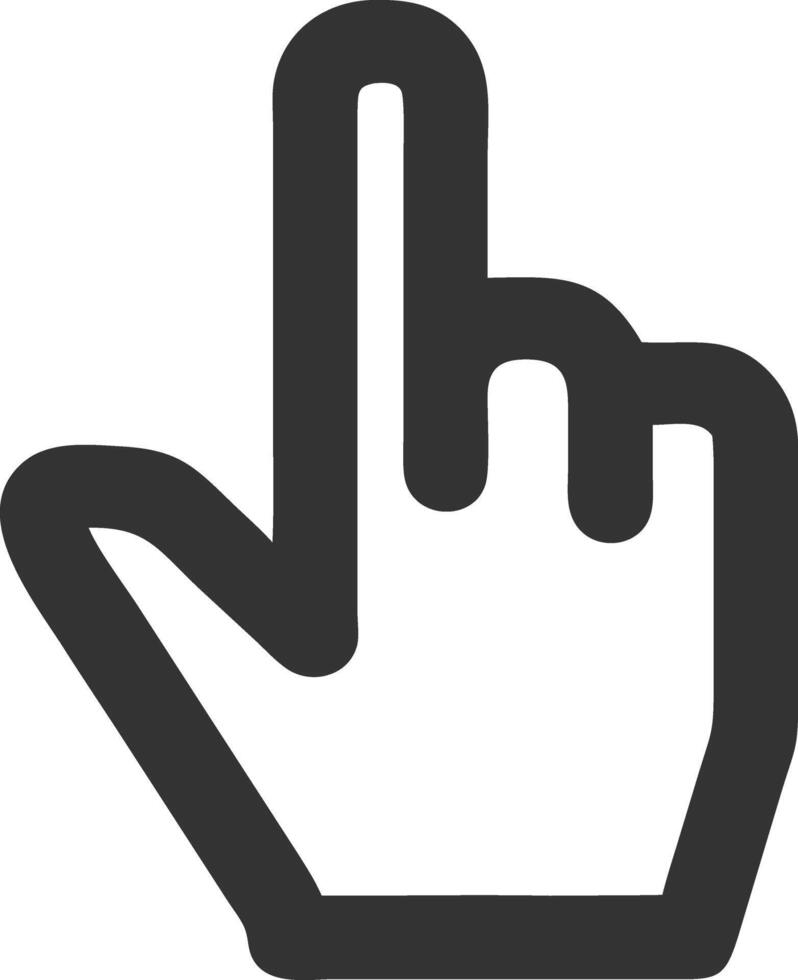 hand point up black fill icon vector