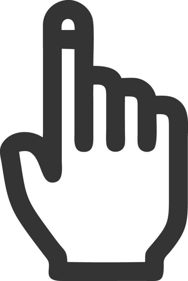 hand point up black fill icon vector
