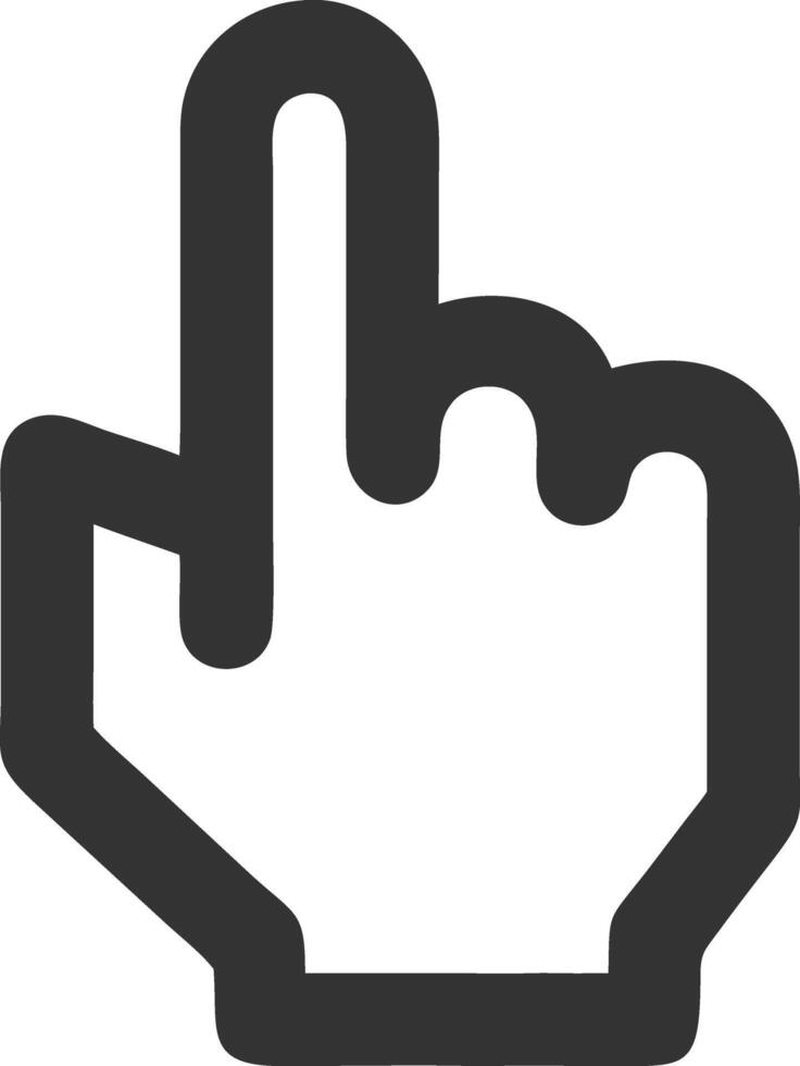 hand point up black fill icon vector