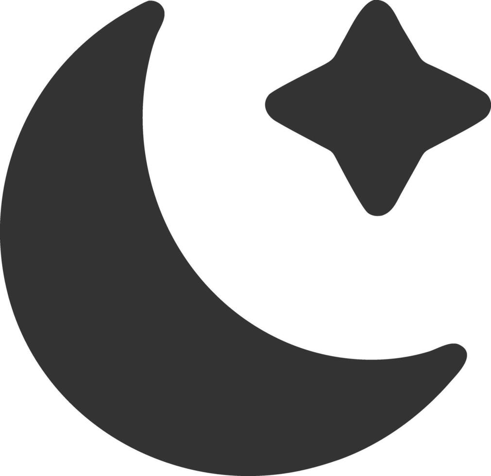 moon stars black fill icon vector