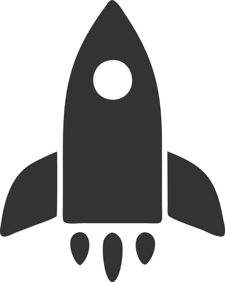 rocket black fill icon vector