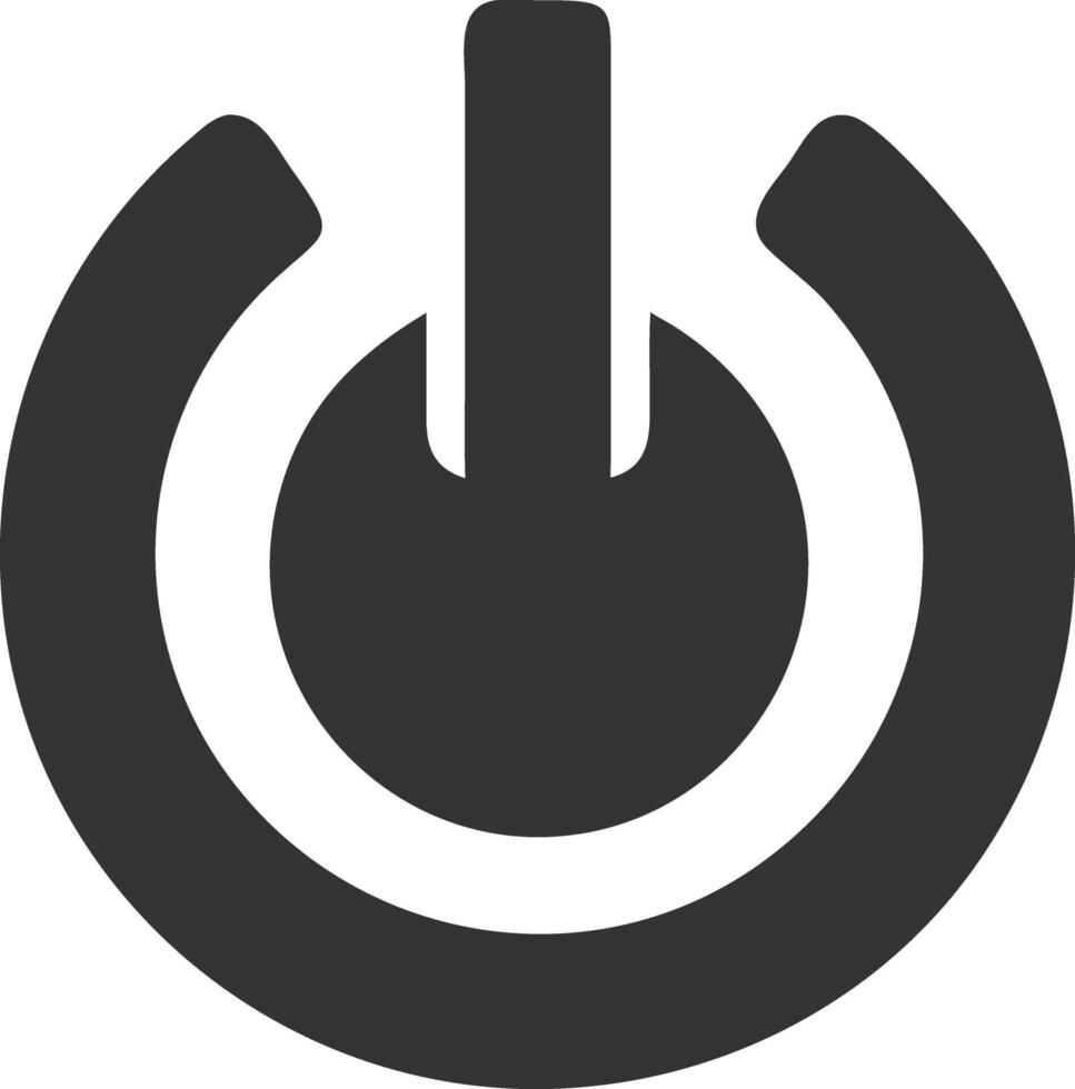 power off black fill icon vector