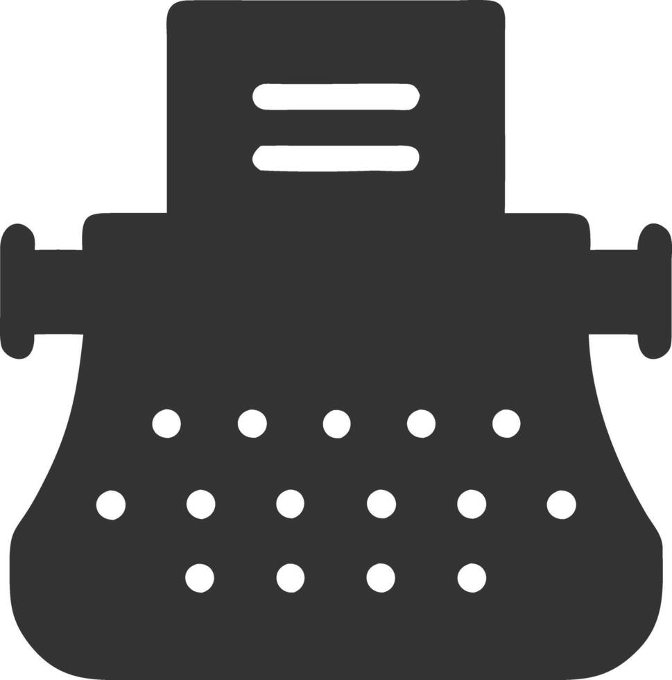 typewriter, black, fill, icon, vector