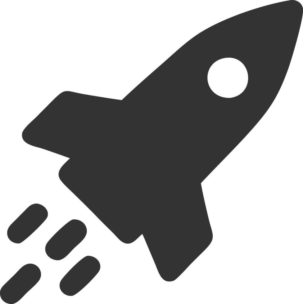 rocket black fill icon vector